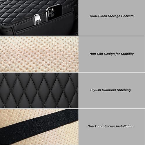 Ouzorp Car Center Console Cover, Upgraded Microfiber Leather Car Arm Rest Cover with 2 Storage Bags, Universal Armrest Cover for Car Storage Box Car Interior Accessories Protector for Most Vehicle thumbnail 7