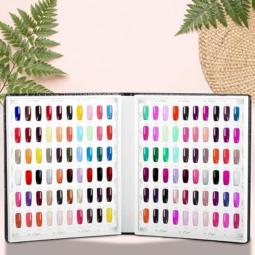 vnjaoi 120 Nail Color Chart Display Book, Plastic Nail Swatches Nail Gel Color Card with 240PCS Natural Colours Replacement Nails Nail Art for Nail Salons, DIY Nail Art at Home (Black) thumbnail 2