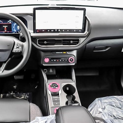 HDUFC for Ford Bronco Sport 2025-up (not Suitable for Bronco) Alloy car Interior Accessories, Shift knob Cover, Switch Button Cover, Headlight, Volume, 4WD knob Cover, 5-Piece Set (Pink) thumbnail 4