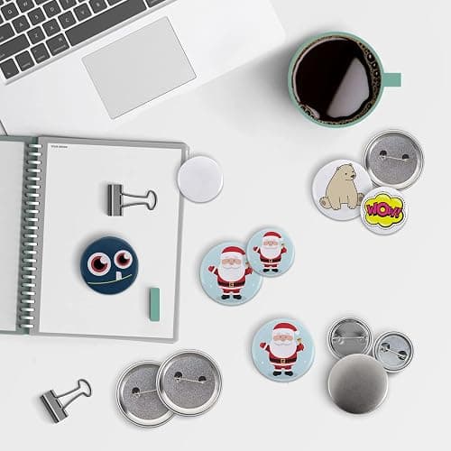 Mostme 300 Sets 1 inch Button Maker Supplies, 25mm Button Supplies Parts Badge Part, Buttons Making Supplies, Includes Metal Pin Back Cover, Metal Shells, Blank Paper&Clear Film thumbnail 6