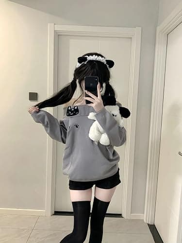 GOTHPICKUS Women Y2K Off Shoulder Strap T-Shirts Cute Graphic Casual Long Sleeves Tops Kawaii Ribbing Trendy Outfits thumbnail 3