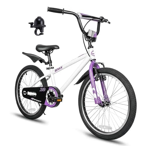 Yventix 16 20 Inch Kids Bike BMX Style Child Tween Bicycle Rider Ages 4-12 | High Carbon Steel Frame, Adjustable Seat, Handbrake Foot Brake, Bell, Reflectors, 85% Pre-Assembled, Outdoor Beginner Cycling - Image 1