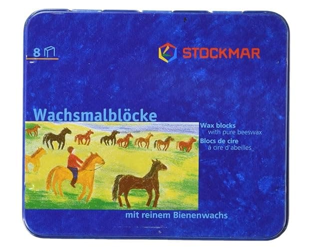 Stockmar Beeswax Block Crayons, Set of 8 - Non Toxic, Safe, Natural Jumbo Crayons For Kids & Adults - Waldorf Homeschool -Waldorf Art Supplies - In Storage Tin Case, Made in Germany thumbnail 4