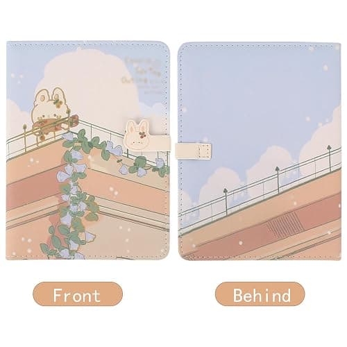 LA HUATE Cute Travel Journal Pu Leather Cover Journal Notebook Kawaii Japanese Sketchbook Journal Diary with Magnetic Buckle thumbnail 6