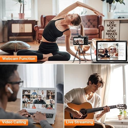 4K Digital Camera for Photography 64MP WiFi Vlogging Camera for YouTube Autofocus 3" 180° Flip Screen 16X Zoom Compact Travel Cameras with Anti-Shake, SD Card, 2 Batteries & Battery Charger thumbnail 6