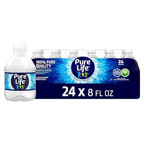 Pure Life Purified Water Bottles, 24 Pack - Still Bottled Water Enhanced with Minerals for a Crisp Taste, Plastic Bottles - 8 Fl Oz - Image 1