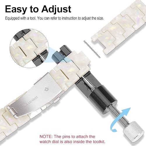 Compatible with Garmin Vivoactive 5 Watch Band Resin, 20mm Strap Compatible for Garmin Vivoactive 6/3/Forerunner 245/165/55/570 42mm/645 Wristband Bracelet Replacement with Stainless Steel Buckle thumbnail 3