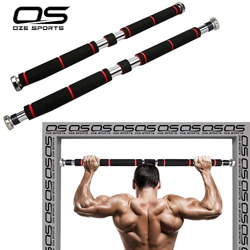 OZE SPORTS Exercise Door Gym Pull Up Chin ups bar with Padded Grip - Fitness Home Workout Training Fully Adjustable 62-100cm Heavy Dut, BLACK thumbnail 2