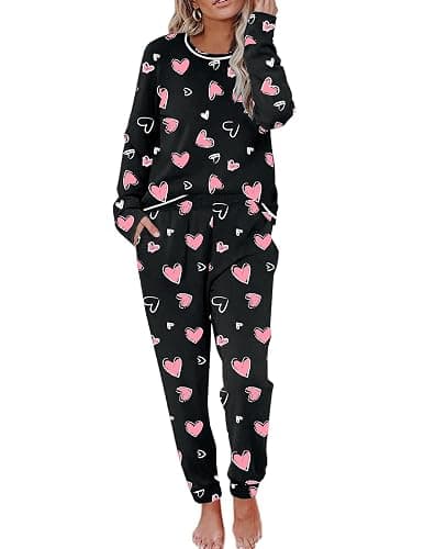 Ekouaer Pajamas Women's Long Sleeve Pj Set Soft 2 Piece Loungewear Sleepwear with Jogger Pants XS-3XL - Image 1