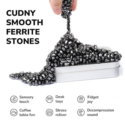 Over 500 Black Weak Magnetic Putty Stones Desk Fidget Toys for Adults. thumbnail 2
