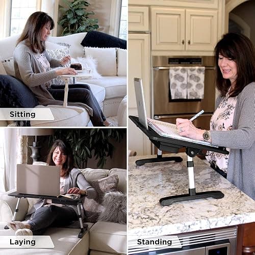 Limitless TotalDesk Portable Modern Workstation and Lap Desk with Adjustable Height & Tilt (Black) thumbnail 7