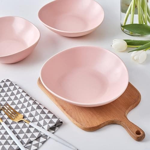 Stone Lain Delilah 8-inch Bowl 6-Piece Dish Set, Porcelain, Blush thumbnail 6
