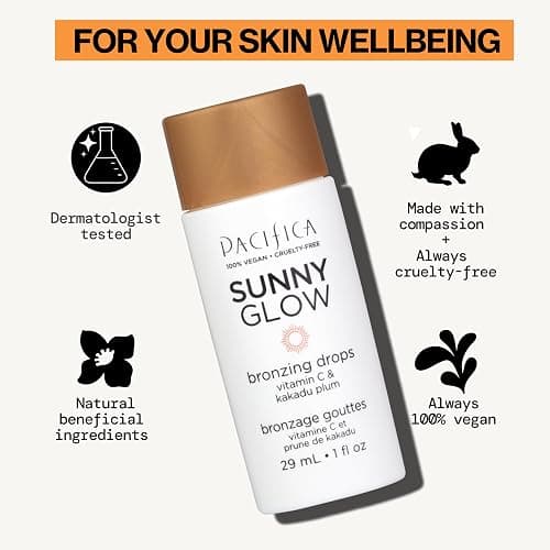 Pacifica Sunny Glow Liquid Face Bronzer Drops - Face Makeup Bronzing For Face & Cheeks for Instant Sun-Kissed Glow - Vitamin C & Glycolic Acid Infused Liquid Bronzer Illuminating Highlighting Clean thumbnail 16