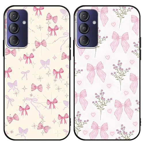 Zrutru 2 Pack Pink Bow Phone Case for Gabb Phone 4 Pro 6.5",Cartoon Cute Kawaii Ribbon Bowknot Floral Flower Pattern Cases Aesthetic Design,Black TPU Bumper Protective Cover for Girls Women - Image 1