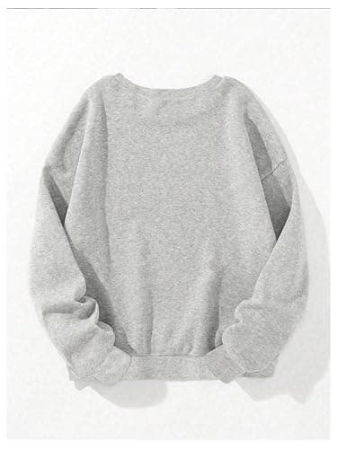 Verdusa Women's Letter Print Crewneck Sweatshirts Streetwear Casual Loose Pullover Tops thumbnail 3