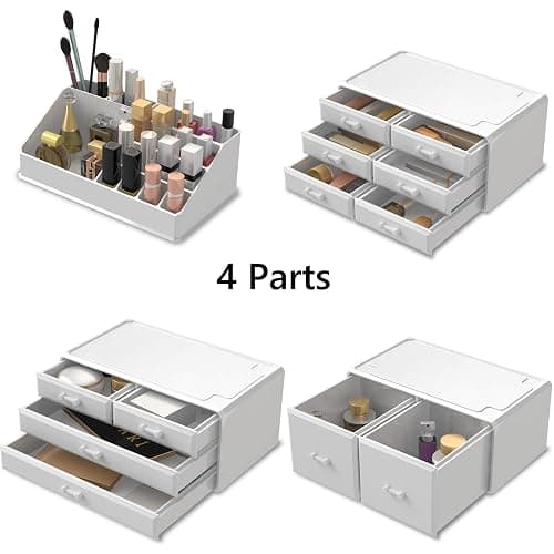 Readaeer Makeup Cosmetic Organizer Storage Drawers Display Boxes Case 12 Drawers （White） thumbnail 5