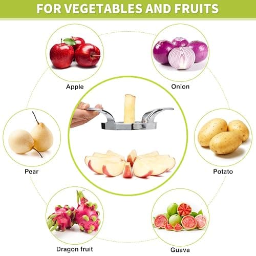 LIIGEMI Apple Slicer,12-Slices Stainless Steel Cutter，Heavy Duty Stainless Steel Apple Cutter and Divider， Anti-slip Handle，Gifts for Mom， Easy to Use. thumbnail 5
