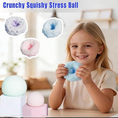 Crunchy Squishy Stress Ball & Crunchy Stress Ball, ASMR Toy for Kids Adults | Crunchy Squishy Stress Ball ASMR Smoothie Squeeze Toy Soft Fidget Ball For Quick Anxiety Relief Kids & Adults Party Favors thumbnail 5
