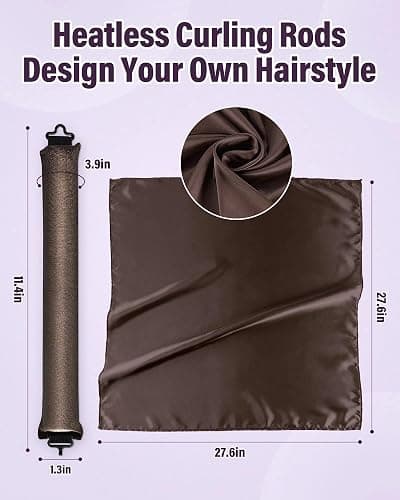 Heatless Hair Curler Overnight Curls-3 Pcs No Heat Curling Blowout Rod to Sleep In,Hair Rollers with Satin Scarf thumbnail 5