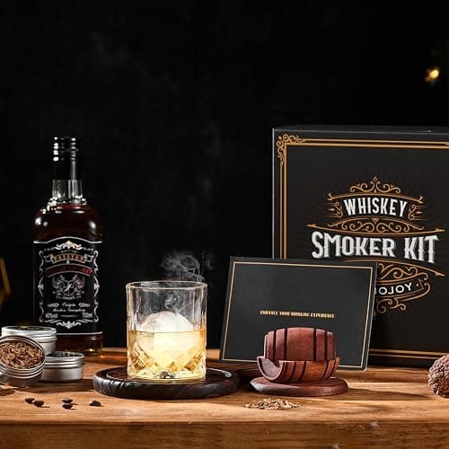 Whiskey Smoker Kit with Torch - 6 Flavors Wood Chips, 2 Glasses, 2 Ice Ball Molds - Cocktail Smoker Infuser Kit, Old Fashioned Drink Smoker Kit, Birthday Bourbon Whiskey Gifts for Men,Dad(NO Butane) thumbnail 4