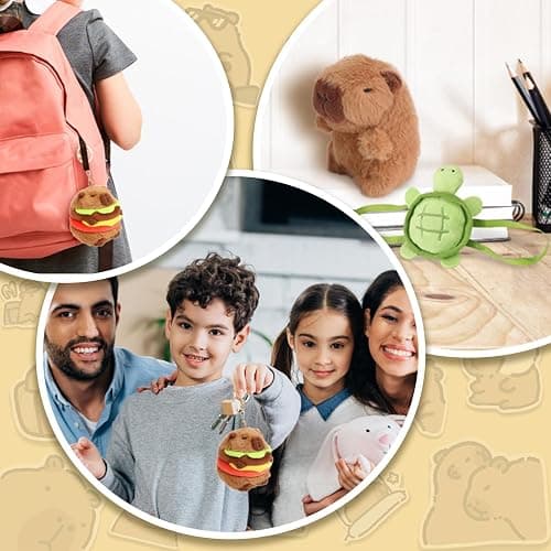 CHDBLOCK 2 Pcs Capybara Plush Keychain Toy, Capybara Stuffed Animals, 7.3 Inch Capybara Plush Toy, Capybara Pendant for Backpack Birthday Gift thumbnail 5
