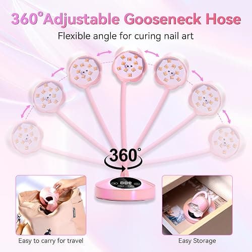 Makartt Flash Cure UV Nail Lamp for Gel Nails Rechargeable Gooseneck Design | 30Mw/Cm² UV LED Lamp with Flexible Gooseneck, Auto Sensor and 4 Timers for Fast, Even Gel Nail Curing Home DIY Salon Use thumbnail 6