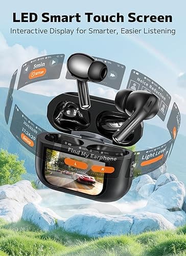 Szwdo Wireless Earbuds, ENC Noise Cancelling Ear Buds with Smart Touchscreen Case, 48H Playtime for Sports & Working, Bass Stereo Sound, Bluetooth 5.4 Headphones for iPhone 17/16/15/14/13/Android thumbnail 4