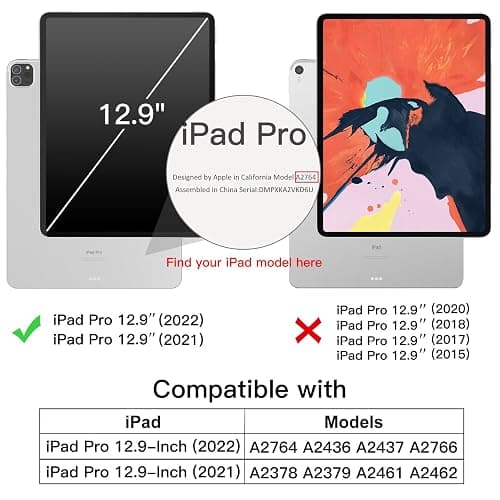 JETech Case for iPad Pro 12.9-Inch 2022/2021 (6th/5th Generation), Soft TPU Transparent Slim Shockproof Tablet Cover, Support Pencil 2nd Charging (Clear) thumbnail 2