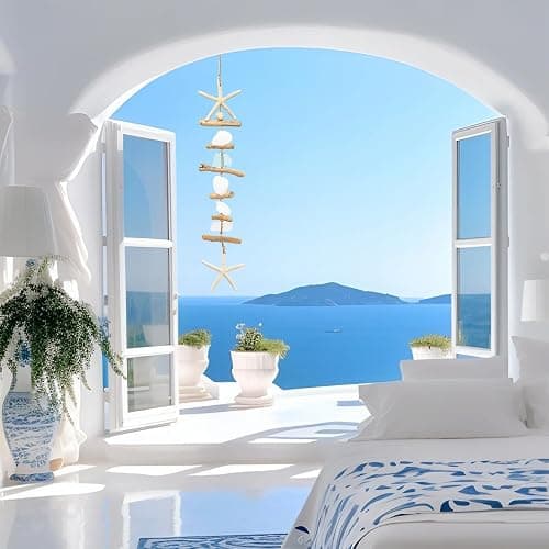 JQAQJU Wooden Driftwood Wall Decor, Starfish Bathroom Decor with Sea Shells, Driftwood Beach Room Decor for Home Indoor Outdoor, Coastal Wall Art for Living Room, Bedroom and Dining Room Blue thumbnail 5