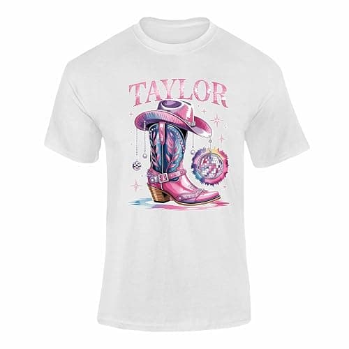 Varsany Taylor Outfit Disco Pink Cowgirl T Shirt – Taylor Music Top Clothes Girls, 2026 T-Shirt Kids Adult - Image 1
