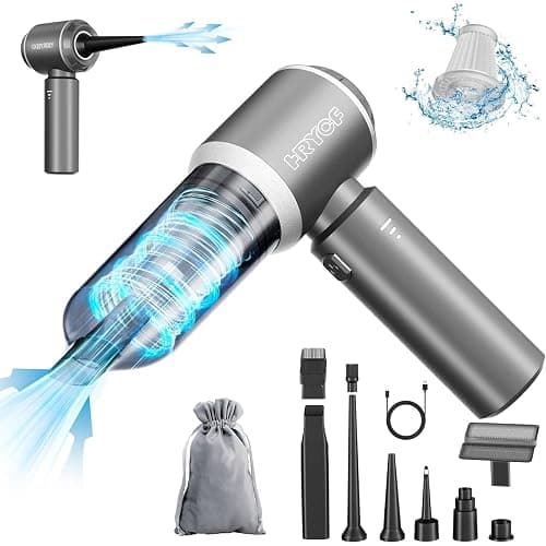 HRYCF Car Vacuum Cordless, Mini Portable Vacuum Cordless for Car, 4-in-1 20000PA High Power Portable Rechargeable Vacuum Cleaner with Brushless Motor, Small Handheld Vacuum & Air Blower & Pump-Grey - Image 1