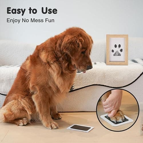 catose Inkless Paw Print Kit for Dogs,Cats & Babies - Clean Touch Dog Nose & Baby Handprint Kit,Mess Free Dog Paw Print Kit,4-Pcs Ink Pads & 2 Wooden Frames - Keepsake Gifts for Pet Lovers,New Moms thumbnail 7