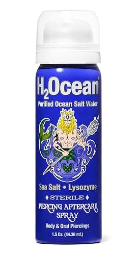 H2Ocean Piercing Aftercare Spray 1.5oz, Sterile Saline Solution, Wound Wash | Seasalt Spray, Body Mist, Keloid Bump Removal, Nose & Ear Piercing Cleaner, Earring Wound Care, Salt Spray, Saline Water - Image 1