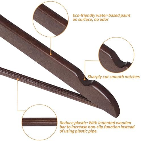 Amazon Basics Durable Wooden Suit Clothes Hangers - Cherry (Pack of 80) thumbnail 4