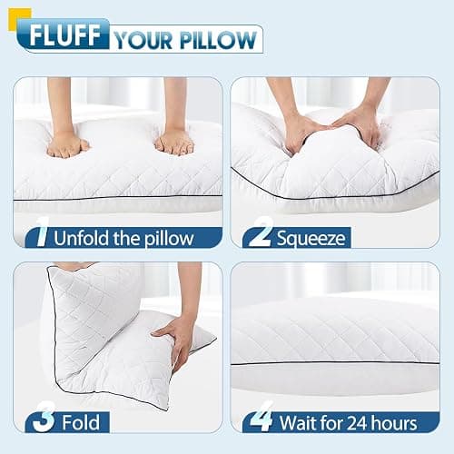 MAGIC ELEPHANT Body Pillow, Memory Foam Body Pillow for Adults, Long Pillow for Bed and Sleeping, Full Long Bed Pillow Insert (White, 17x52 Inch) thumbnail 7