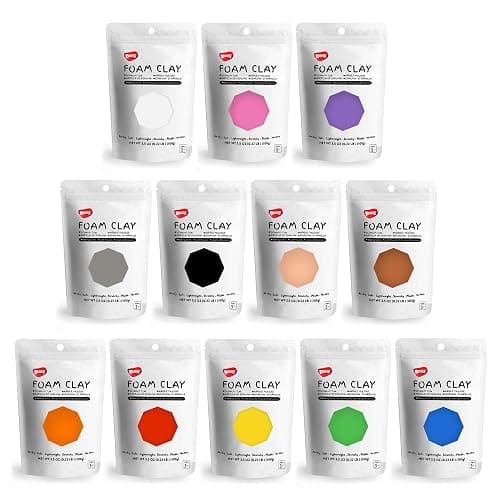 BOHS Bucket Foam Clay + 12-Colors Foam Clay - Squishy, Air Dry, Soft - for Cosplay,School Projects,Baby Hand Print,Slime - Gifts for Adult and Kids thumbnail 3