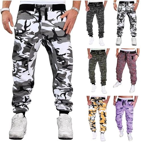 RSZGSWS Men's Camouflage Jogger Sweatpants Casual Workout Running Gym Camo Pants Outdoor Trousers with Pocket thumbnail 2