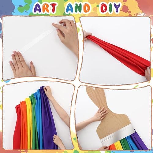 Mindsoft Art Classroom Wall Decor 85 Inches Rainbow Brush Bright Color | 3D Paintbrush Cutout for Bulletin Boards, Back to School Party Room, Rainbow Cloth Banner, Chalkboard Theme Decor thumbnail 3
