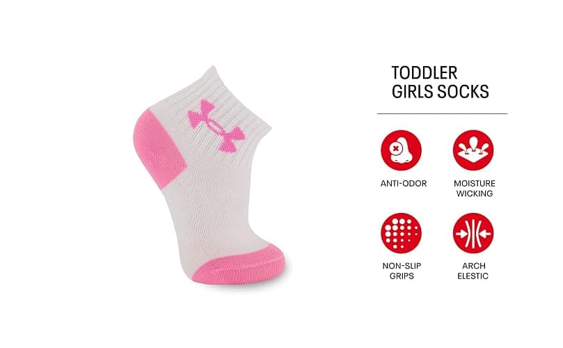Under Armour girls Multi Pack Quarter Sock thumbnail 2