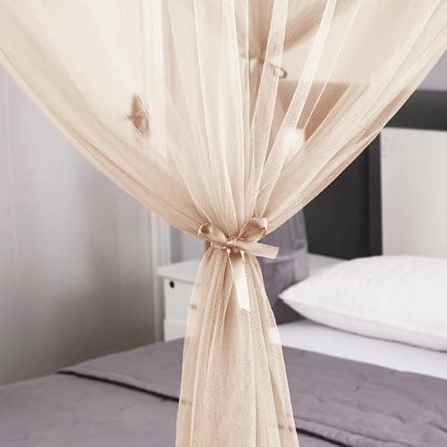 Mengersi Mosquito Net for Bed Canopy,Four Corner Post Canopy Bed Curtains for Full/Queen/King Size Bed,Bed Curtains for Patio Indoor Outdoor Net thumbnail 3
