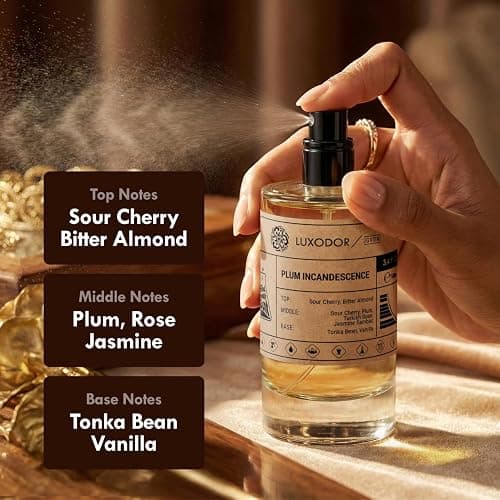 Luxodor Inspired by Lost Cherry 3.4 fl. oz (100ml), Plum Incandescence Eau de Parfum with Roll-On Oil 10 ml | Unisex Long Lasting Cherry Perfume | Fragrance for Women and Men thumbnail 3