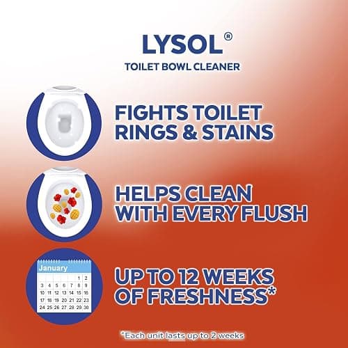 Lysol Click Gel Automatic Toilet Bowl Cleaner, Toilet Gel Stamp, Toilet Freshener, Bathroom Essentials, Refreshing Mango & Hibiscus Scent, 6 Count (Pack of 1) thumbnail 4