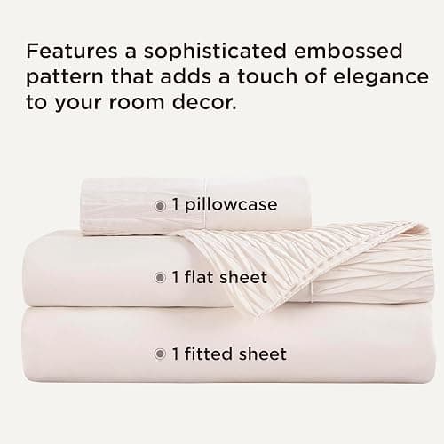 Bedsure Twin XL Sheets Dorm Bedding - 3 Pieces Soft Extra Long Twin Sheets, Breathable & Cooling Bed Sheets Set, Oeko Tex, Easy Care Microfiber for Women, Men, Cream thumbnail 2