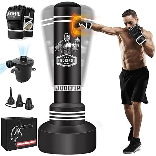 Freestanding Punching Bag for Adults, 70'' Boxing Bag with Stand Kicking Bag Heavy Bag with Boxing Gloves and Electric Air Pump, Women Men Kickboxing Bags for Beginners Training MMA Muay Thai Fitness - Image 1
