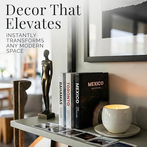 DJUNTU Decorative Books for Home Decor - Stacked Book Decorations for Living Room, Coffee or Console Table, Shelves - Faux Book Cover with 384 Blank Pages - Toronto, Mexico, Bahamas Designs - Set of 3 thumbnail 2