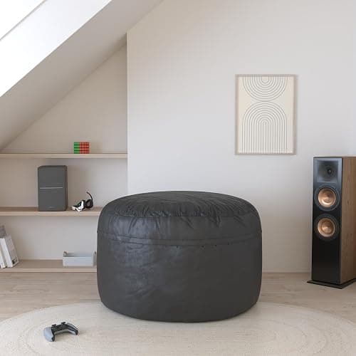 Homguava 5FT Bean Bag Chair Giant BeanBag with Memory Foam Filled, Comfy Bean Bag Chairs for Adults, Adult Bean Bag Chair with Dutch Velvet Cover for Living Room Bedroom-Black thumbnail 2