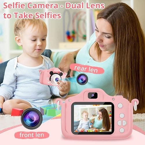 Kids Camera, 1080P HD 2.0 Inch Screen Kids Digital Camera with 32GB Card and Reader, for Age 3-13 Years Old Boys and Girls Birthday Christmas Toy thumbnail 2