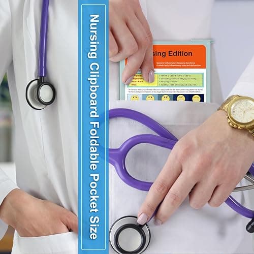 Nursing Clipboard Foldable Pocket Size-Nursing Edition Cheat Sheets Aluminum 3 Layers Foldable Clipboard Nursing Nurse Clipboard Foldable fits in Nurses Doctors(Mint) thumbnail 4