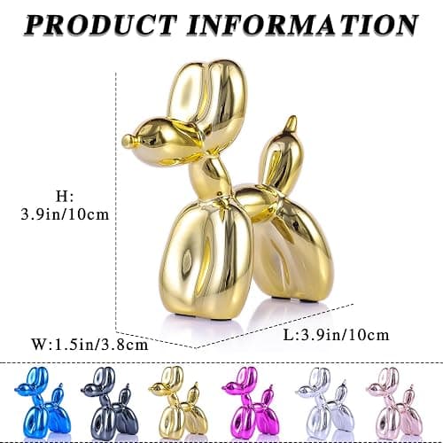 XIAOMAGG Gold Balloon Dog Decor,Gold Room Decors,Balloon Animal Preppy Room Shelf Decor,Cute Statue Home Decors,Bedroom Modern Sculpture Desk Decoration,Golden Decorations Figurines thumbnail 3