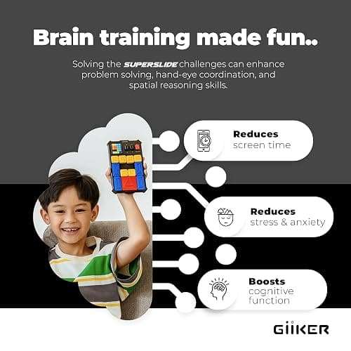 GiiKER Super Slide Puzzle Games, Original 500+ Challenges Brain Teaser Puzzle, Toys for Kids Teens, Travel Games Birthday Gifts STEM Toys for Ages 6+ Boys Girls, Activities for Road Trips thumbnail 4